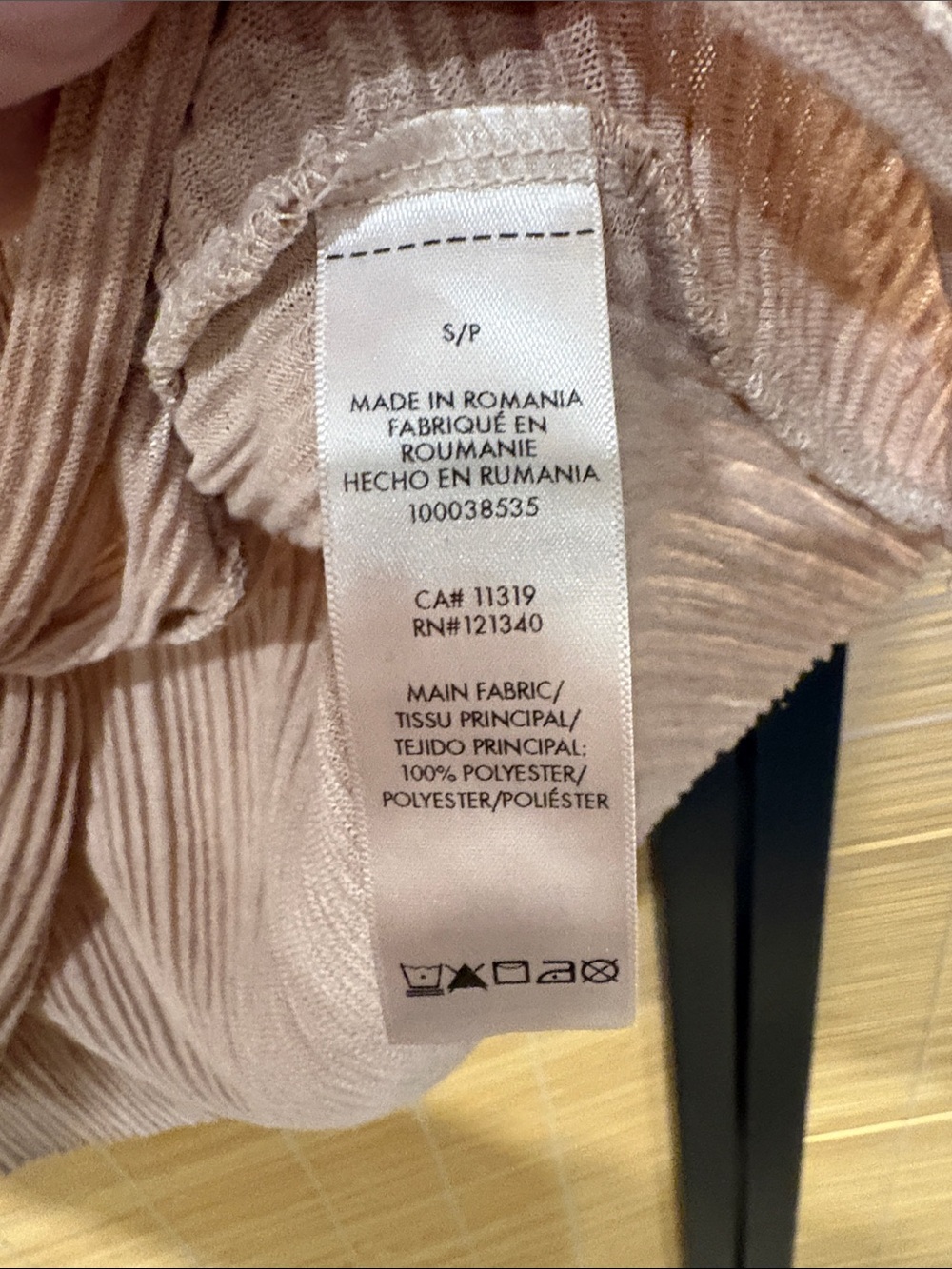 Dynamite Twist-Front Pleated Short Sleeve Top - Beige - Picture 3 of 3